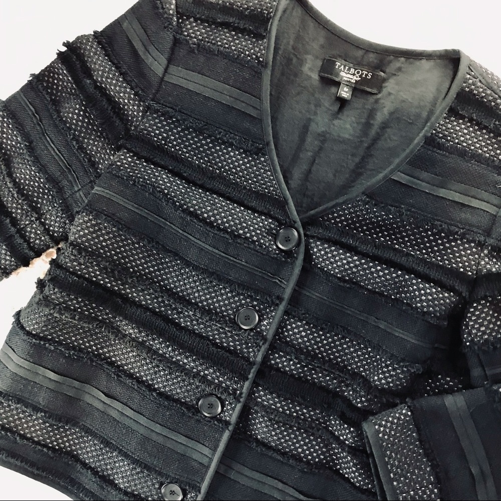 Talbots- Petite Multi Textured Button Up Blazer - image 1